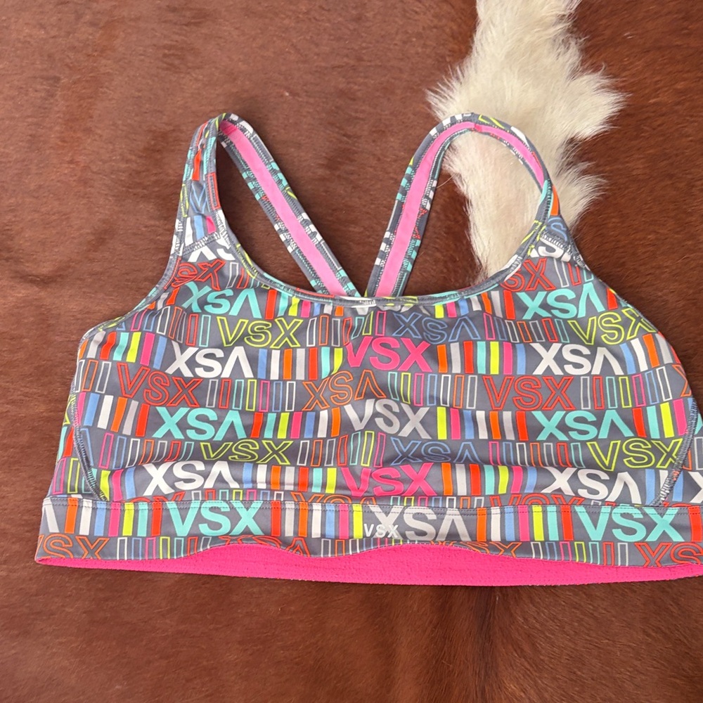 VSX Multicolor Striped Sports Bra